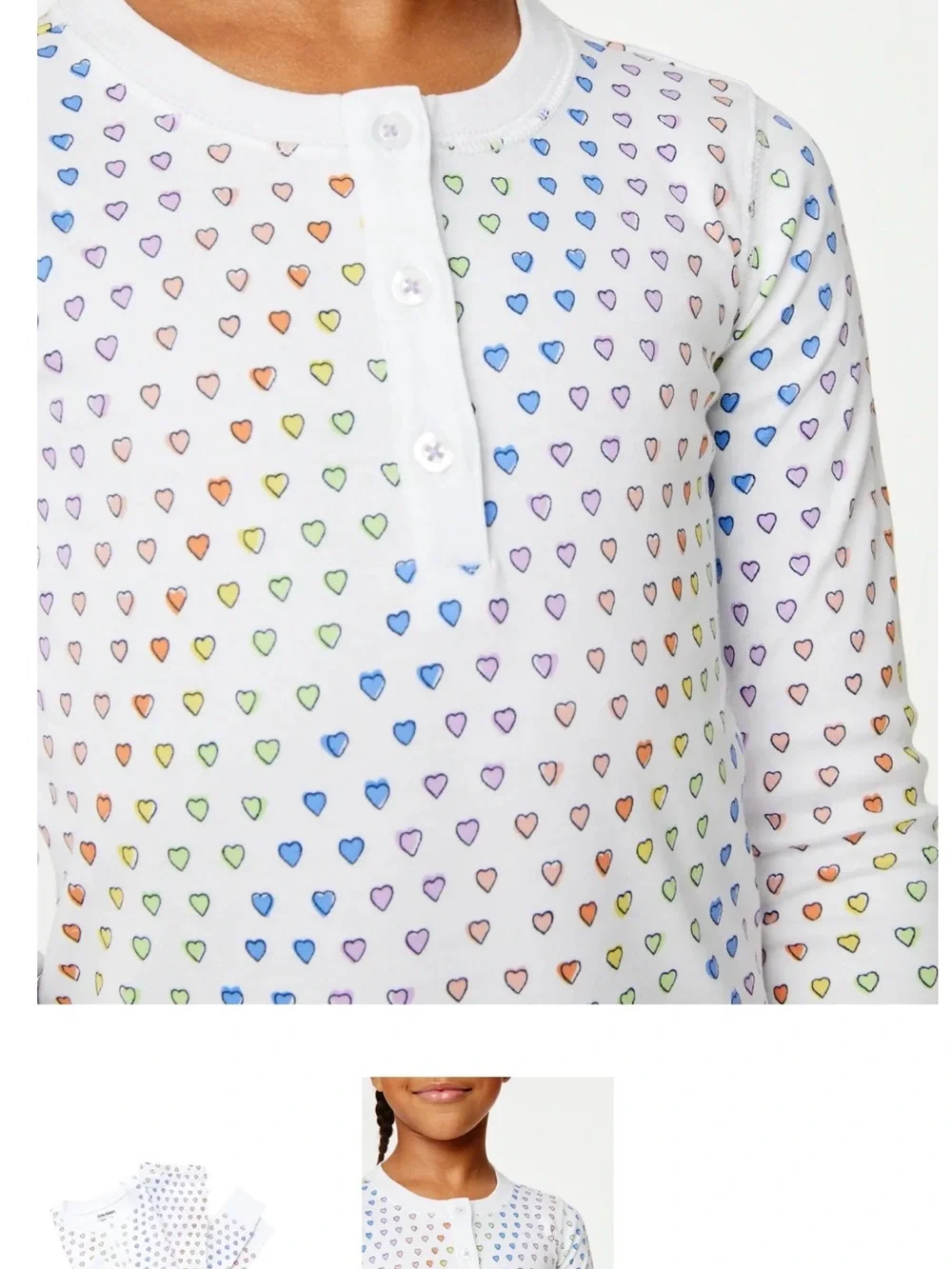 Roller Rabbit Kids Pajama Top Rainbow Heart Print - worn once